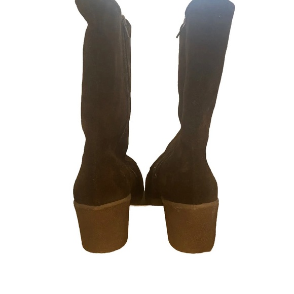 Bama Lams Echtes Lammfell Brown Suede With Sheepskin Lining Sz 9 Boot Zipper Vtg - Picture 4 of 12